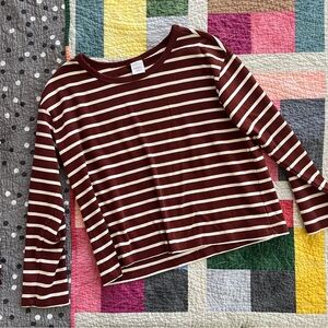 Hannah Andersson Women's Wide Leg Pajama Set in Brown / Cream